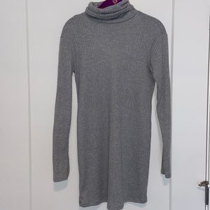 Gray sweater dress